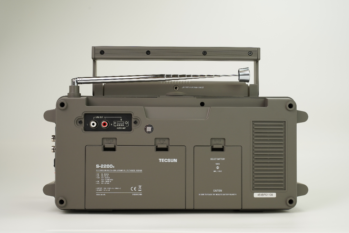 Профессиональный радиоприемника Tecsun S-2200x вид сзади